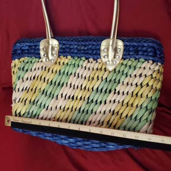 Woven Handbag Tote Bag Colorful - Picture 4 of 7